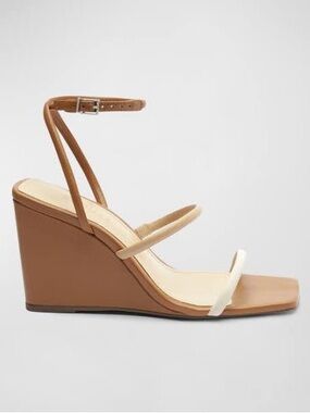 Nylla Tricolored Ankle-Strap Wedge Sandals